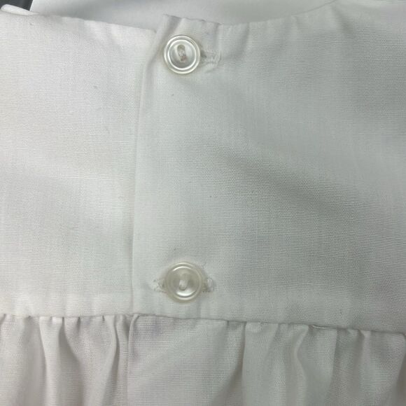 Pastels white bubble romper with bib collar and embroidery EUC size 0-3 m - Picture 8 of 9